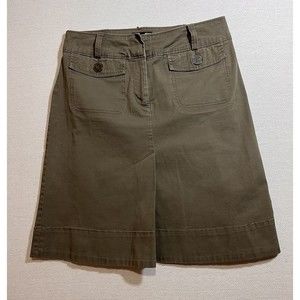 H & M Skirt Women 6 Khaki A Line Knee Lenght Comfort Casual